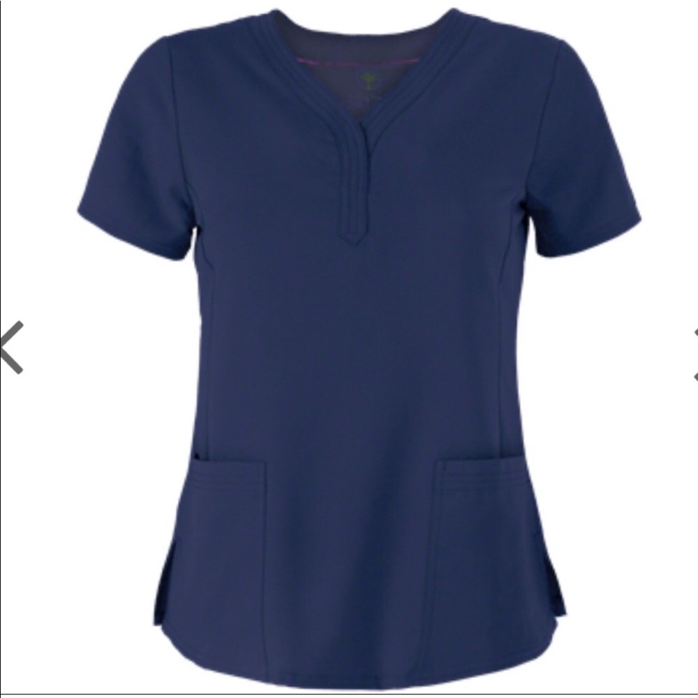 Purple Label Healing Hands Navy Scrub Top
